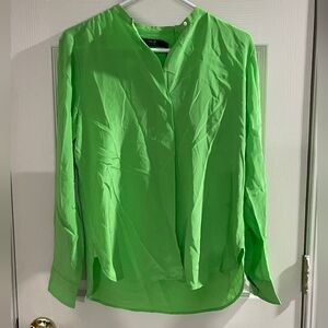 NWT Polo Ralph Lauren Vintage‎ Y2K Womens 100% Silk Long Sleeve Button Blouse 8
